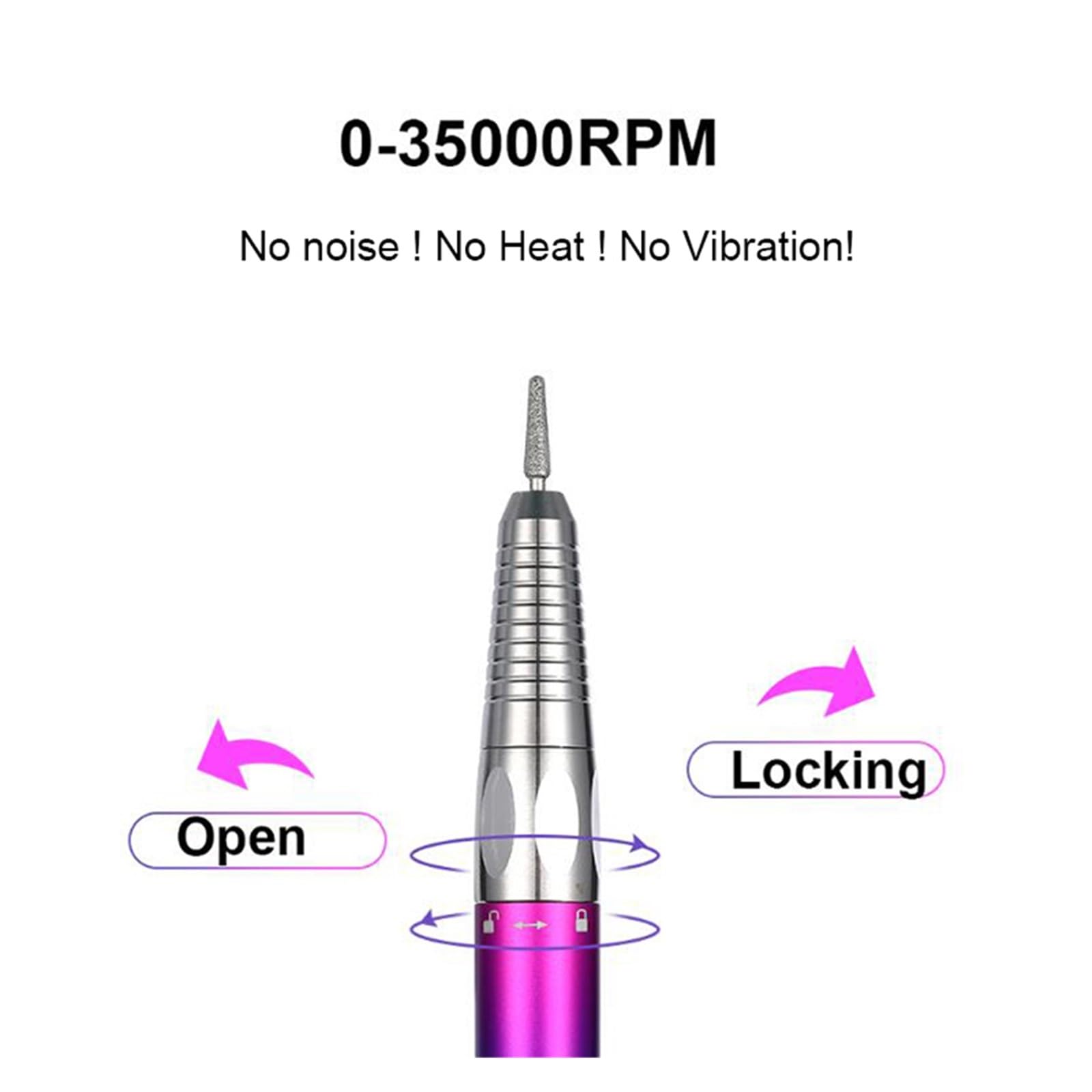 Ponceuse pour Ongles, Perceuse à ongles 35000 tr/min, lime à ongles électrique portable for machine de manucure pédicure, outils de salon d'art des ongles(S303 White)