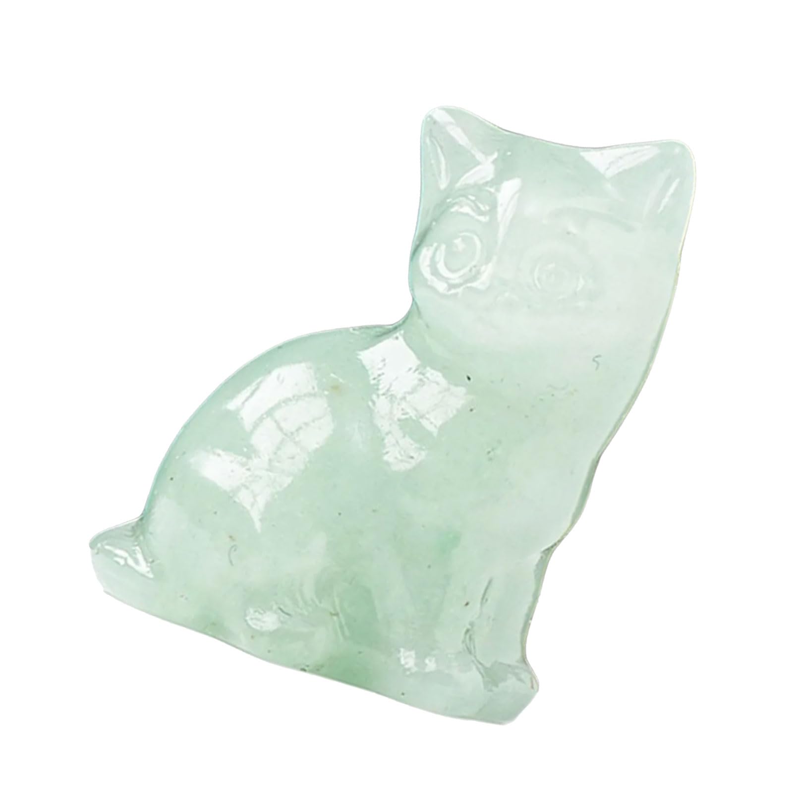 hogtnd Crystal Lucky Cats Sculpture, Carving, Miniature Ornament for Home, Office, Desktop Decoration, Fengshui, Gift, Crystal Cats Miniature Statue
