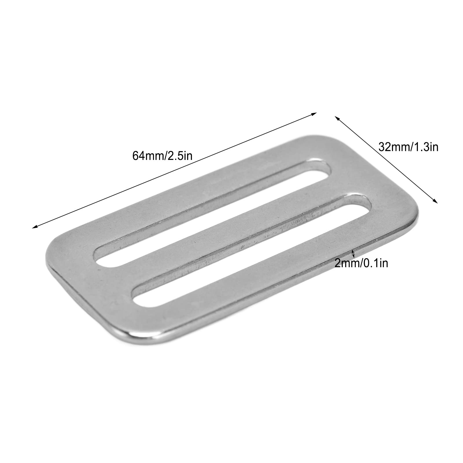 Fafeicy 5 Pezzi Fibbia Regolabile in Acciaio Inox per Fettuccia Vincolante Collari Cinghie Cinture Portafogli Connettori Accessori