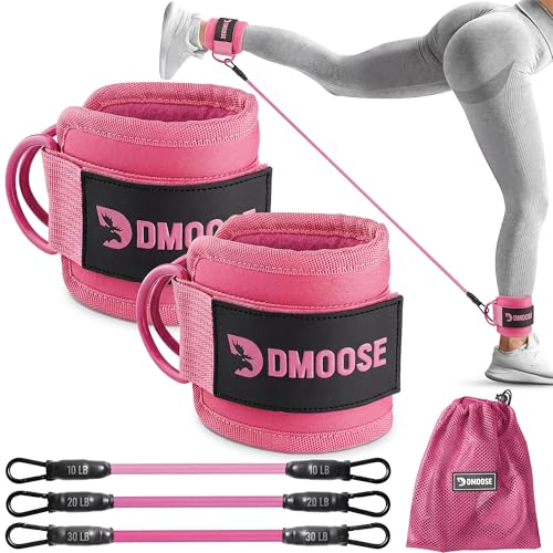 Image of DMoose Ankle Strap for Cable Machine - One Size Fit with Premium Padding, Workout Kickback Ankle Cuffs, Ankle Bands for Working Out, Booty Workouts, Leg Extension, Hip Abductors & Lower Body Exercises