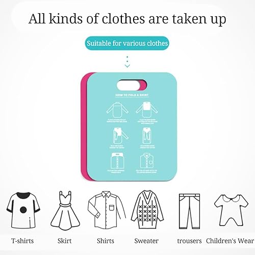 Miniatura 3 de Zerodis Tabla plegable para camisas, tabla plegable para camisetas, tabla plegable para ropa, carpeta de lavandería de plástico, herramienta de