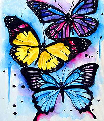 YSBSM Kreuzstich Stickpackungen Vorgedruckt,Bunter Schmetterling,Sticken Set Erwachsene Kreuzstich Bild,Sticken Set Anfänger für Wandkunst-Heimdekoration 40 × 50cm Cover