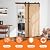 SKYSEN 32in x 84in Double Sliding Barn Doors with 6FT Single Track Bypass Barn Door Hardware Kit, Unfinished Spruce Wood, Save Spacing, Easy to Install, Maximum Fit 53in Openning.(32-84-6FT-DGJ)