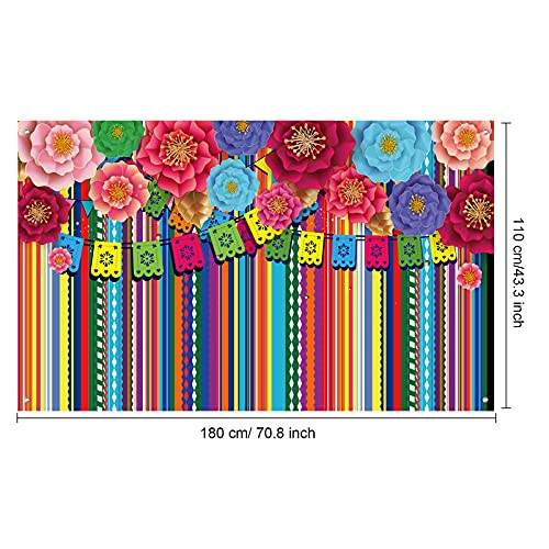 Fondo fiesta mexicana papel picado 70x43 in miniatura 2