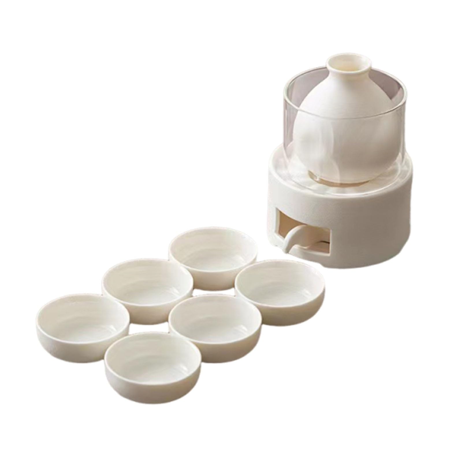 Juego de sake de cerámica para regalo, kit de 9 piezas con estufa y tazas