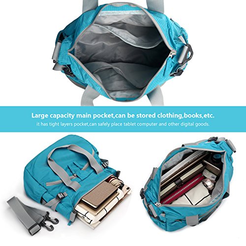 Forestfish Small Gym Tote Bag, Carry On Luggage Handbag Shoulder Bag Lightweight Waterproof, Blue #TOP5