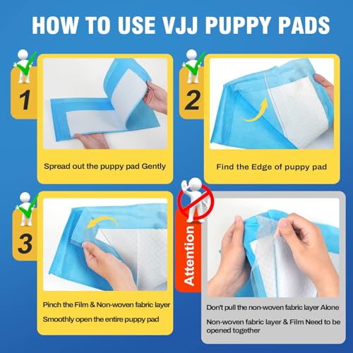 Image of VJJ Puppy Pads XL 30 inchx35 inch, 50 Count Disposable X-Large Potty Pads, Pee Pads for Dogs Large for Doggie&Cats, Dog Pee Pads Extra Large for Indoor, Outdoor Use