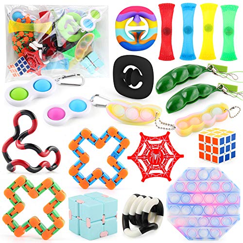 LZSZRZ 20 Pack Easter Pop Fidget Toys, Stress Relief and Anti-Anxiety Bulk  for Kids Teens and Adults, Sensory Fidget and Squeeze Widget for Relaxing