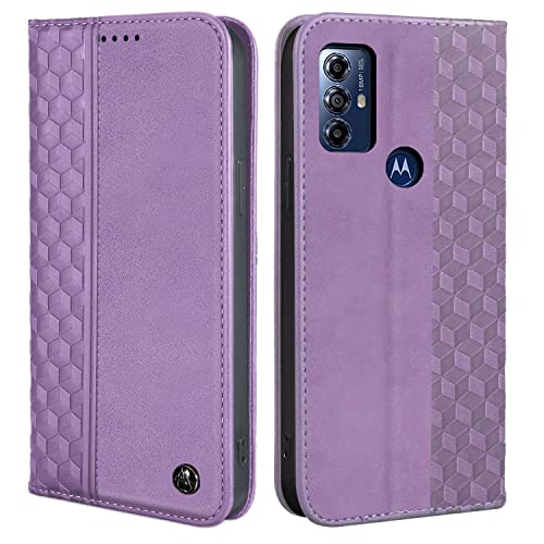 Image of Wallet Case for Moto G Play (2023) 6.5 inch - Motorola G Flip Case [Strong Magnetic] PU Leather Folio Case with Card Holder Kickstand Protective Phone Cover - Purple
