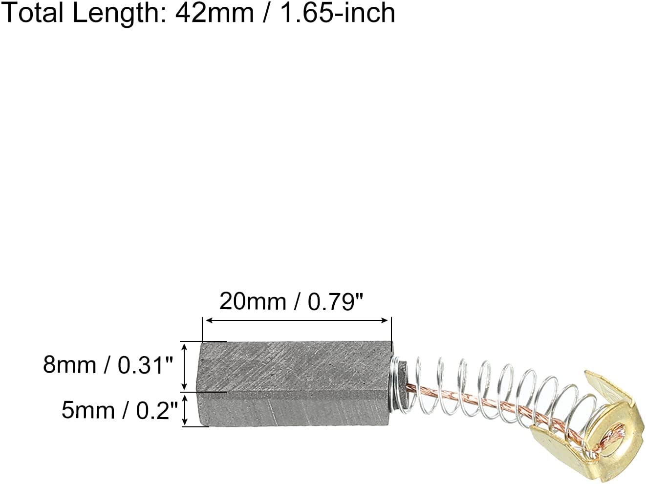PATIKIL Carbon Brushes 0.79x0.31x0.2 Inch for Electric Motors Power Tool Angle Grinder Table Saw Spare Part Repair, 4 Pack