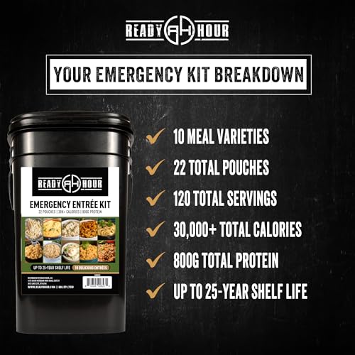 Ready Hour 120 Serving Entree Bucket-Freeze Dried Emergency Food Supply-Survival Meals with Long Shelf Life-Prepper Essentials for Disaster, Camping, Hiking, or Outdoor Use - Image 5