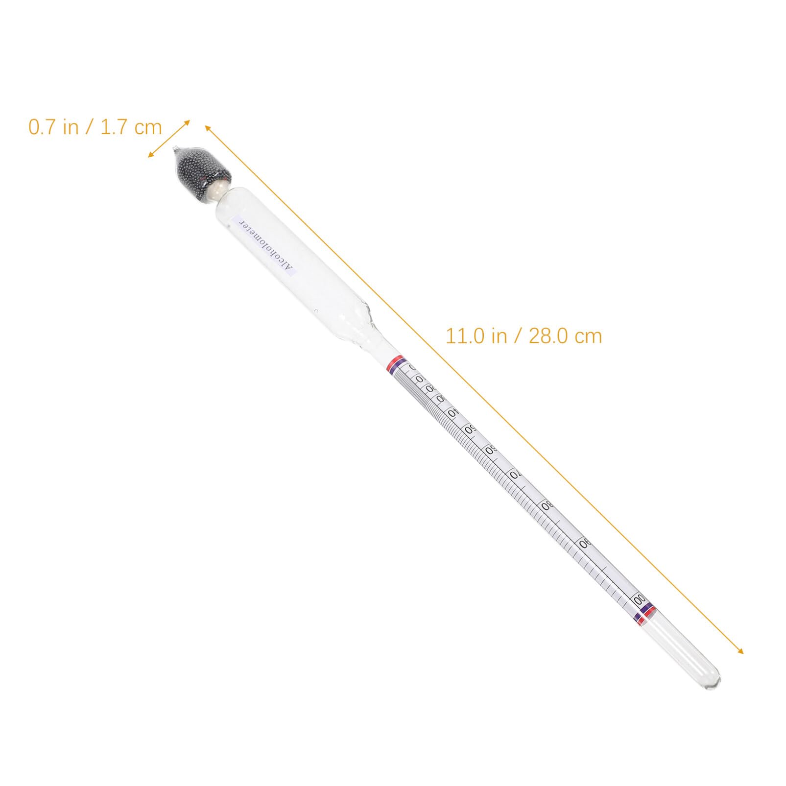Thomas Durac API ASTM Hydrometer, 90 to 96 degree API Range, 0.1 degree API Accuracy, 163mm Length