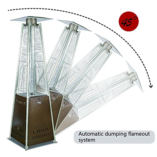 FOOWIN-Pyramid-Patio-Propane-Heater-2-in-1-Patio-Propane-Heater-with-Detachable-table-48000-Btu-Patio-Outdoor-Heater-Gift-Waterproof-Cover-Quartz-Glass-Tube-Propane-Heater-Hammered-Bronze