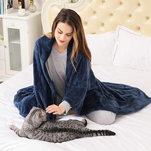 Image of KMUSET Fleece Blanket Throw Size Navy Lightweight Super Soft Cozy Luxury Bed Blanket Microfiber Factory Shop