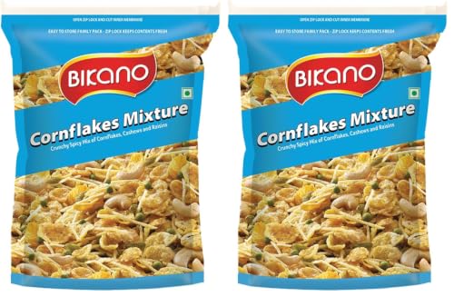 Image of Bikano Cornflake Mixture | Crispy & Crunchy Snacks | Cornflakes Namkeen 400g (Pack of 2)