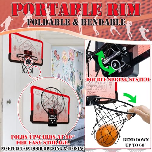 STAY GENT Indoor LED Basketball Hoop for Kids with 4 Balls & Multicolour Lights Automatic Scorer - Image 4