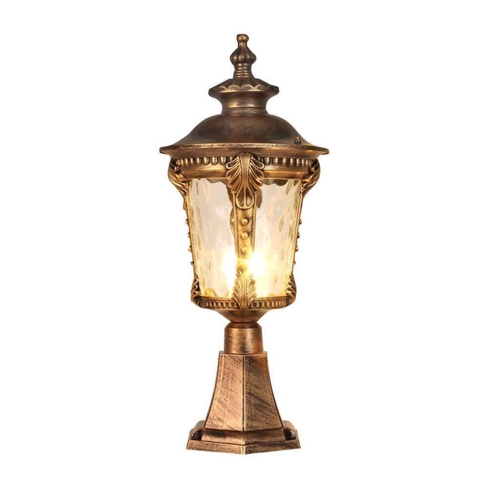 QUSYZD Traditional Outdoor Retro Pillar Light Classical Courtyard Column Lights Villas Door Aisle Garden Post Lamp Terrace Landscape Decorative Lighting Streetlights,Brass