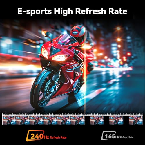 Image of CUNPU 24 Inch 240Hz Gaming Monitor, 1080p FHD, Fast VA Panel, 1ms Adaptive Sync, Ultra Slim Frame, 16.7M Colors, sRGB 100%, HDMI 2.1 & DP 1.4, VESA, Eye Care, for PS5, Xbox, Gaming Computer Monitor
