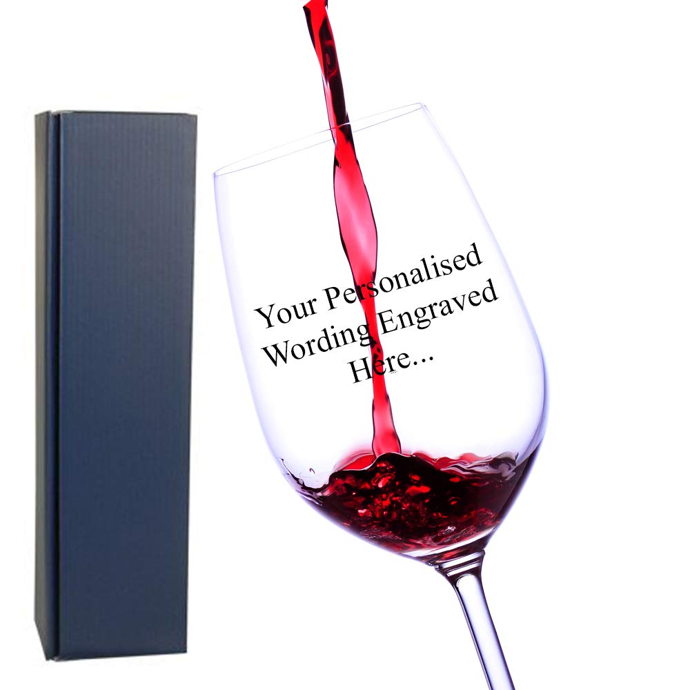 Ukgiftstoreonline Clear Personalised Wine Glass Engraved Birthday Gifts 18Th 21St 30Th 40Th 50Th 60Th