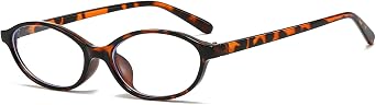 LJCZKA Oval Blue Light Glasses for Women Men Small Cat Eye Frame Anti Eye Satrain Headache Eyeglasses Y2K Clear Lens for Computer Gaming Reading
