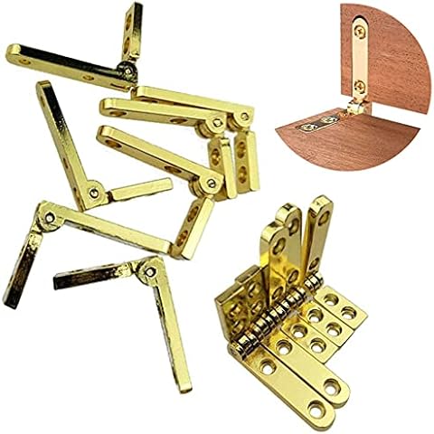 TamBee Small Hinges Jewelry Box Hinges Wooden Box Accessories 90 Degree Hinge Folding Hinge Wooden Box Accessories Zinc Alloy Chest Case Hinge with Screws,12 Pcs Cover