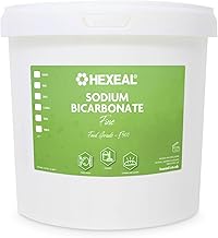Hexeal Sodium Bicarbonate 5kg – 5kg Bucket of Food Grade Baking Soda for Cooking, Baking, Home Cleaning & Bath Bombs – Fine Powder, Deodorises & Removes Grime – FCC E500