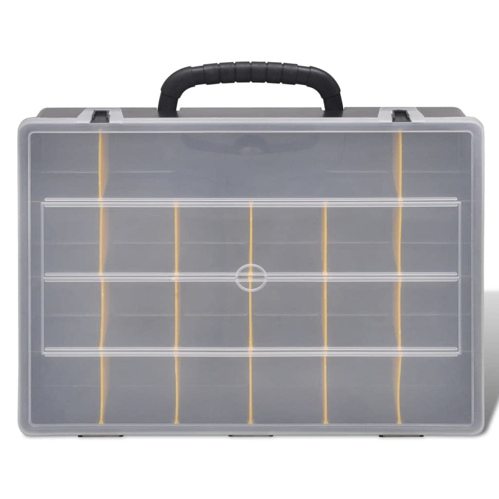 Caja de herramientas de plástico, 6 unidades, con 21 compartimentos por caja, portátil y resistente, para taller, garaje, sótano, almacenamiento y organización de tornillos, tuercas y pernos