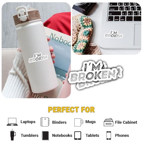 Pegatinas de salud mental I'm Broken para millennials con ansiedad 4