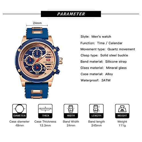 Image of AIMES Mens Watches Chronograph Waterproof Sport Military Watch for Men Analog Quartz Movement Stylish Wrist Watch Elegant Gift Watch for Men