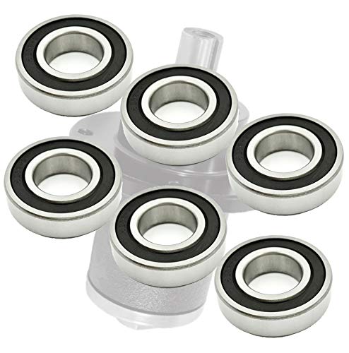 (6 Pack) HD Switch Deck Blade Spindle Bearing Rebuild Kit Replaces Bad Boy BadBoy 037-6023-00, 037-6015-00 C29735 350759 358672 fits Outlaw ZT CZT Pup Pup Lightning - w/ C3 & HIGH Temp Grease Upgrade