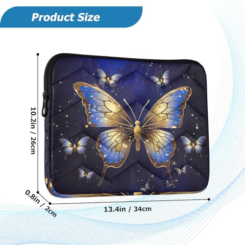 Funda para portátil 13-14 pulgadas azul con mariposas miniatura 3