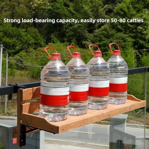 Adjustable Folding Balcony Table for Railing - Space-Saving Outdoor Dining, Bar, or Plant Stand - Compact Hanging Tabletop for Small Spaces - Durable & Stylish Design