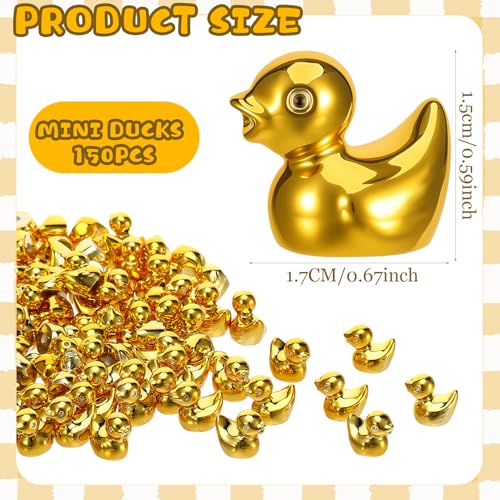 Conjunto de 150 Figuras Decorativas Doradas de Pato miniatura 7