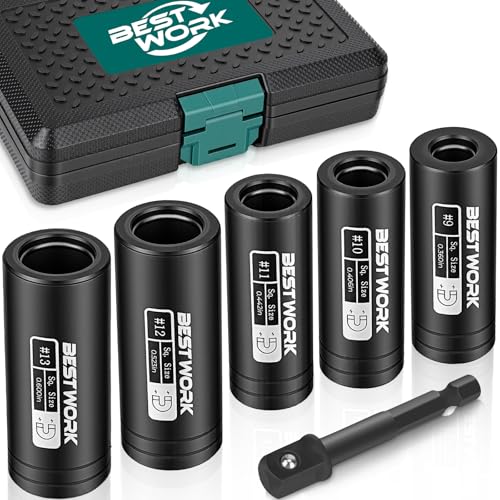 Image of 6pcs Magnetic Tap Socket Set, Large 1 /2 inch Drive Tap Holder Socket
