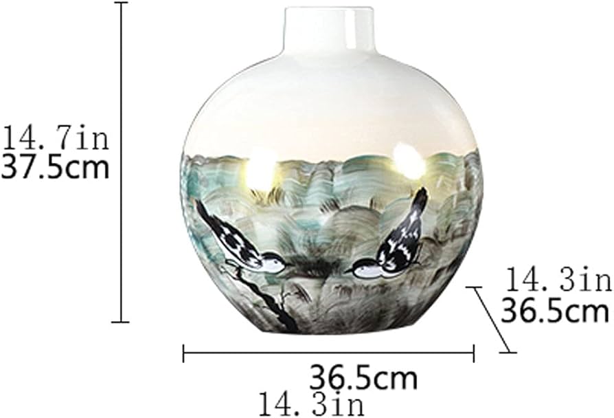 Amazon.co.jp: 花瓶 花瓶の手描きの鳥の陶磁器花瓶の家の装飾