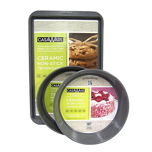 Casaware Classic 3 Piece Granite Bakeware Set (Silver) #TOP16