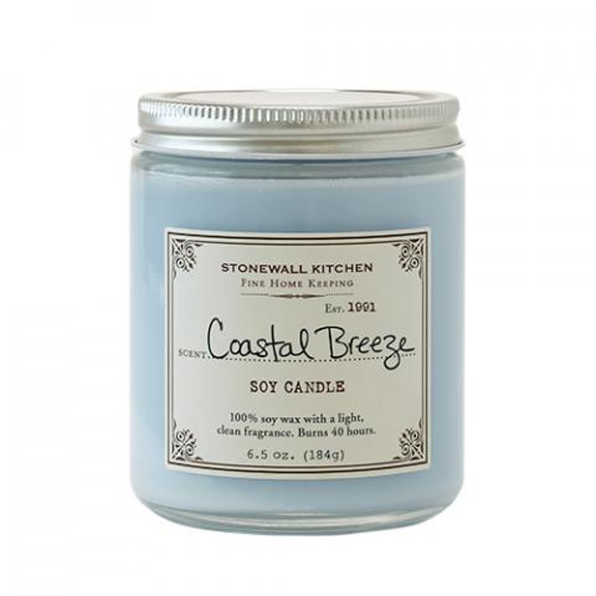 Bougie de soja brise côtière parfumée bleue Stonewall Kitchen