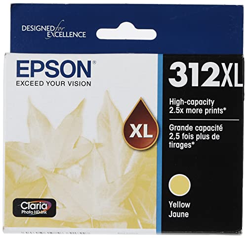 Image of Epson T312 Claria Photo HD -Ink High Capacity Yellow -Cartridge (T312XL420-S) for Select Expression Photo Printers (Pack of 2)