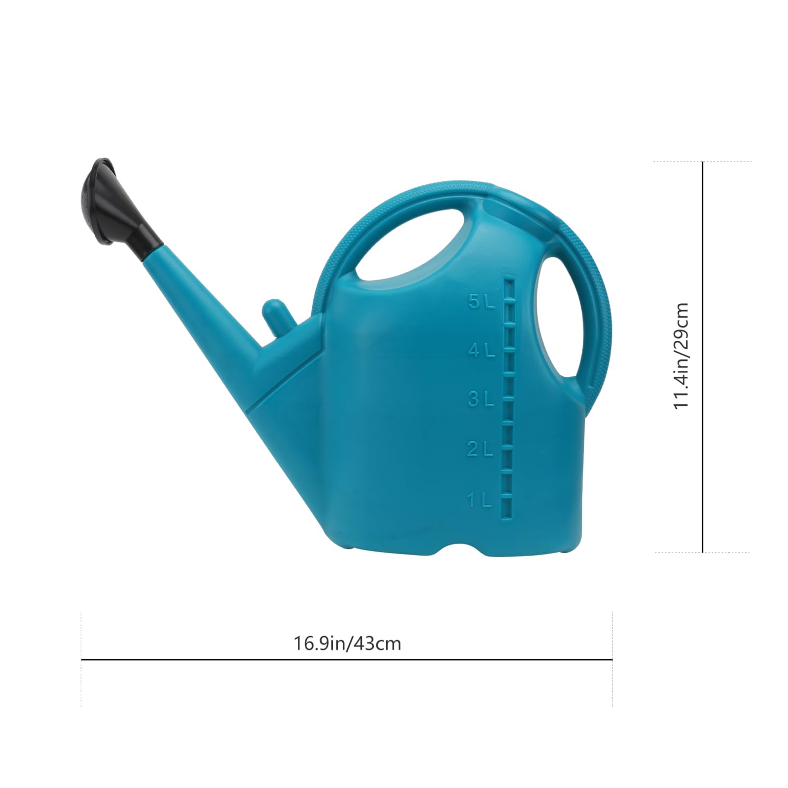 HANABASS Regadera de Plástico para Jardín 5L Color Azul Lago Largo para Riego de Plantas y Flores Aspersor Creativo para Macetas y Uso Exteriores Reutilizable