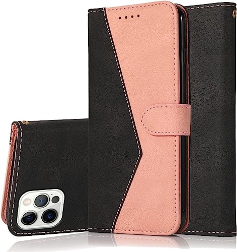 Étui iPhone 14 anti-chute et anti-rayure : housse portefeuille cuir avec fermoir