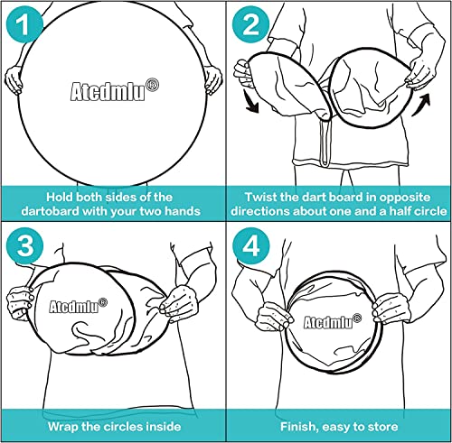 image for Atcdmlu 73cm Large Dart Board for Kids, Kids Dart Board with Sticky Ba