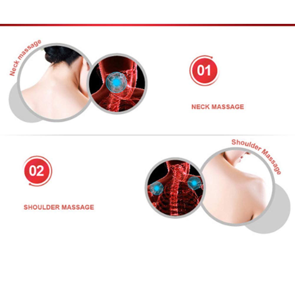Masajeador De Espalda, Masajeador Cuello Y Hombros para Alivia Y Relaja Cuello,Espalda,Hombros 3D RotacióN FuncióN De Calor con Terapia De Calor Casa Oficina Coche