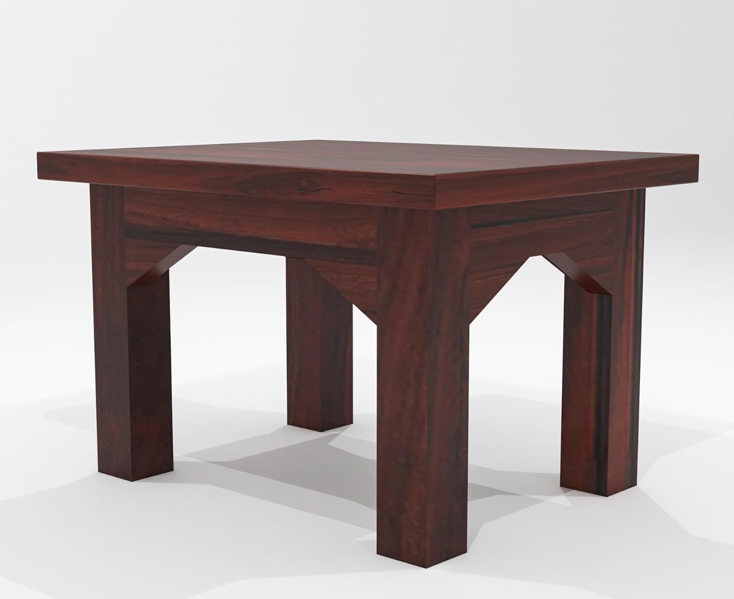 Solid Wood Standard Foot Stool | Stools for Sitting | Sofa Side Table Living Room | Nesting Table | Stools Wooden Furniture | Corner Stool for Kitchen (Color-Mahogany)-image-26