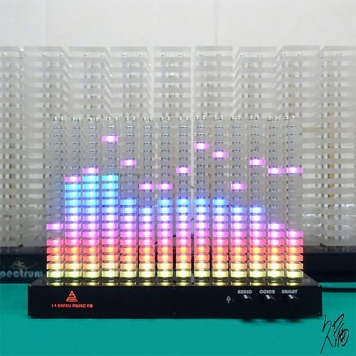 LED Music Spectrum Light, Professional Spectrum Analyzer, 14-Segment Music Spectrum Light/Soft Light/Clear Vision/high Sensitivity/16 Million Colors, for Car/Bedroom