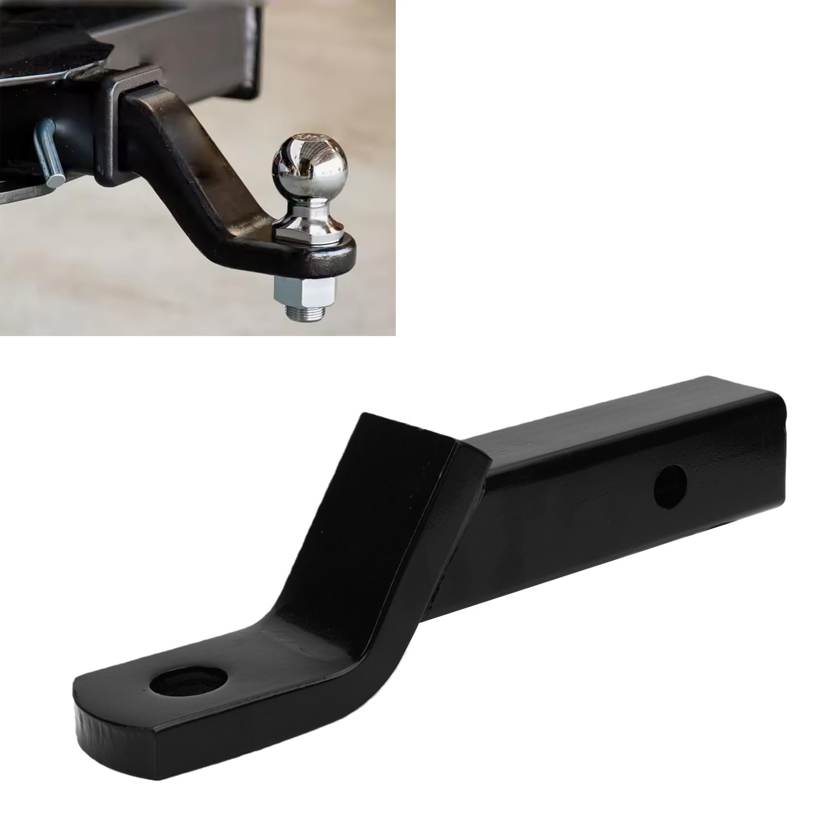 Tbest Barra de Remolque de Caída de 2 Pulgadas, Montaje de Bola de Enganche de Remolque, Adaptador de Enganche de Receptor de Caída Elevada, Inserto de de Montaje de Receptor,