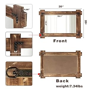 MeMoreCool Rustic Wood Mirror for Bathroom, Decorative Framed Farmhouse Vanity Mirror, Wall Mounted Rectangular Mirror for Bedroom or Living Room, Small 20x30 Inch MeMoreCool Rustic Wood Mirror for Bathroom Decorative Framed Farmhouse Vanity Mirror Wall Mounted Rectangular Mirror for Bedroom or Living Room Small 20×30 Inch