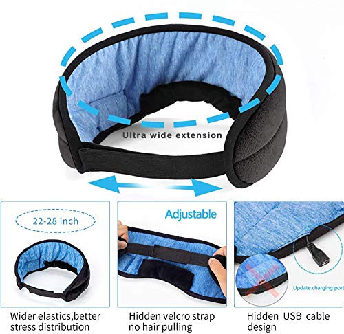 Cuffie per Dormire, Bluetooth V5.0 Sonno Cuffie Fascia Sportiva con Ultra Stereo Altoparlanti,Maschera per Occhi Perfette per Sport, Traversine Laterali, Regalo Natale, Meditazione e Relax(grigio) - Image 7