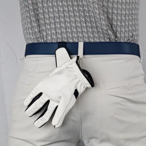 Image of Dartee Men's Golf Belt - Leather Ratchet Belt with Ball Marker, One-Size Adjustable Fit, Course and Casual Wear