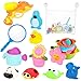Joyoldelf 19 PCS Jouet de Bain Bébé -Filet Jouets Bain, Pistolet à Eau, Filet de Pêche, Gobelets Empilables, Jouet Bain pour Baignoire, Piscine