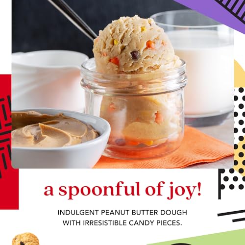 David’s Cookies Peanut Butter Edible Cookie Dough with Mini Peanut Butter Pieces – 2 Tubs (12oz Each) – Safe-to-Eat, Eggless Recipe with Heat-Treated Flour – Individually Packed, Ready-to-Eat Dessert Treat